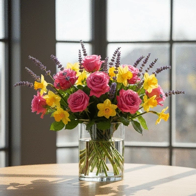 Beautiful flower arrangement with local Marseille flowers