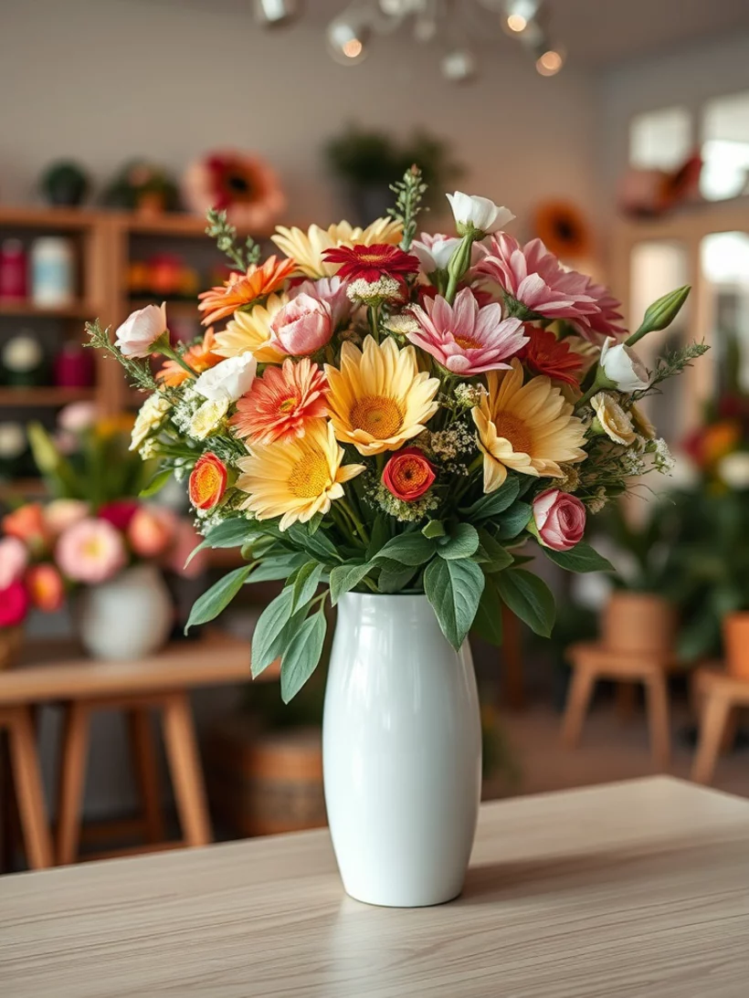 Bouquets durables chez un fleuriste