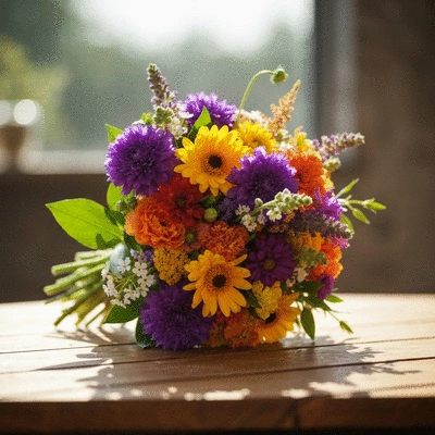 Un bouquet de fleurs locales et de saison, vibrantes et fraîches