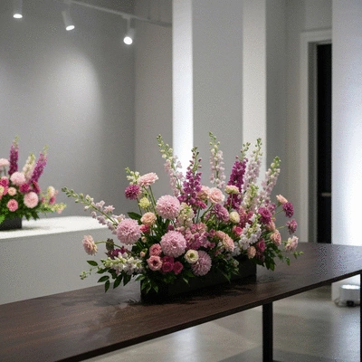 Beautiful floral arrangement in a professional event setting