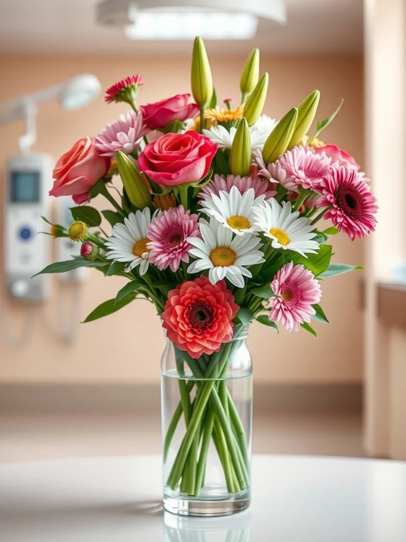 Offrir des fleurs à l'hôpital