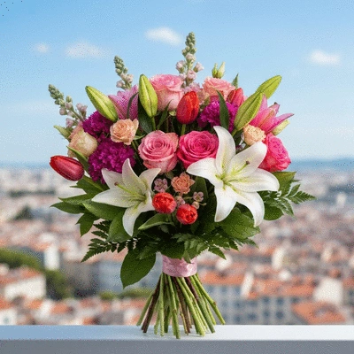 Un bouquet de fleurs fraîches et colorées, prêt pour une livraison rapide à Marseille